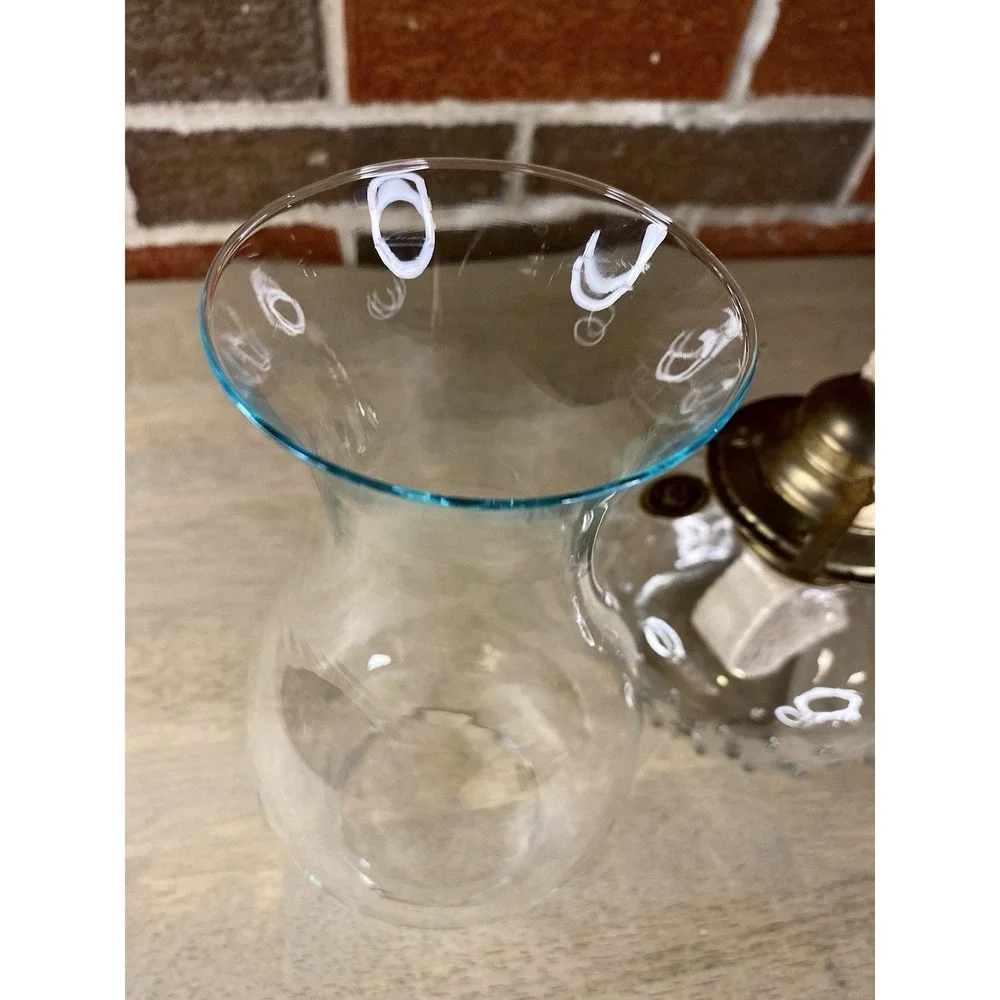 Lamplight Farms Vintage Oil Kerosene Lamp Hobnail Bumpy Chimney Top‎ Hurricane
